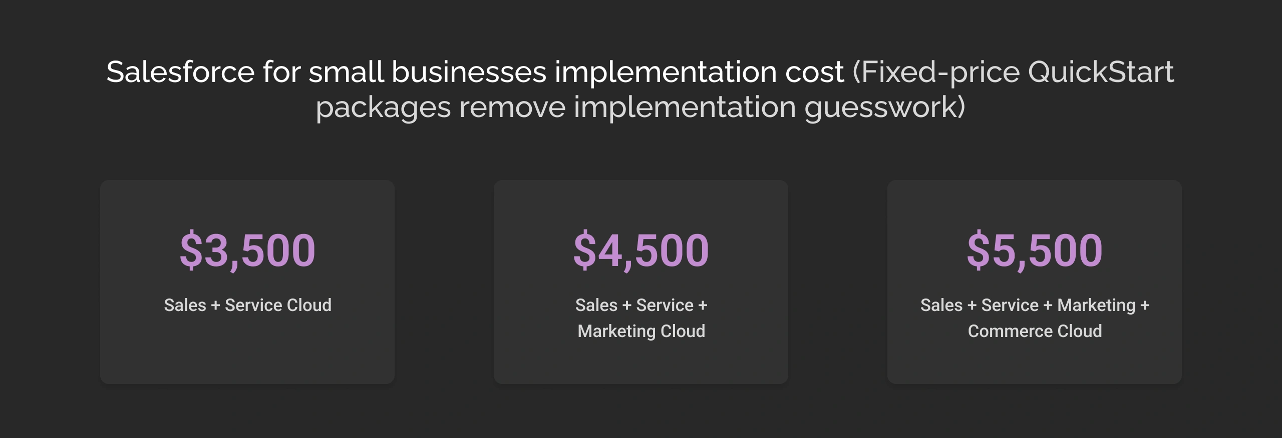 Salesforce for Small Businesses Implementation Cost Dark Img