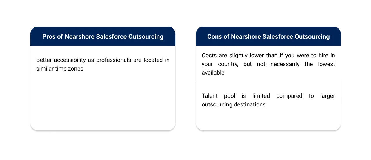 pros and cons of nearshore salesforce outsourcing