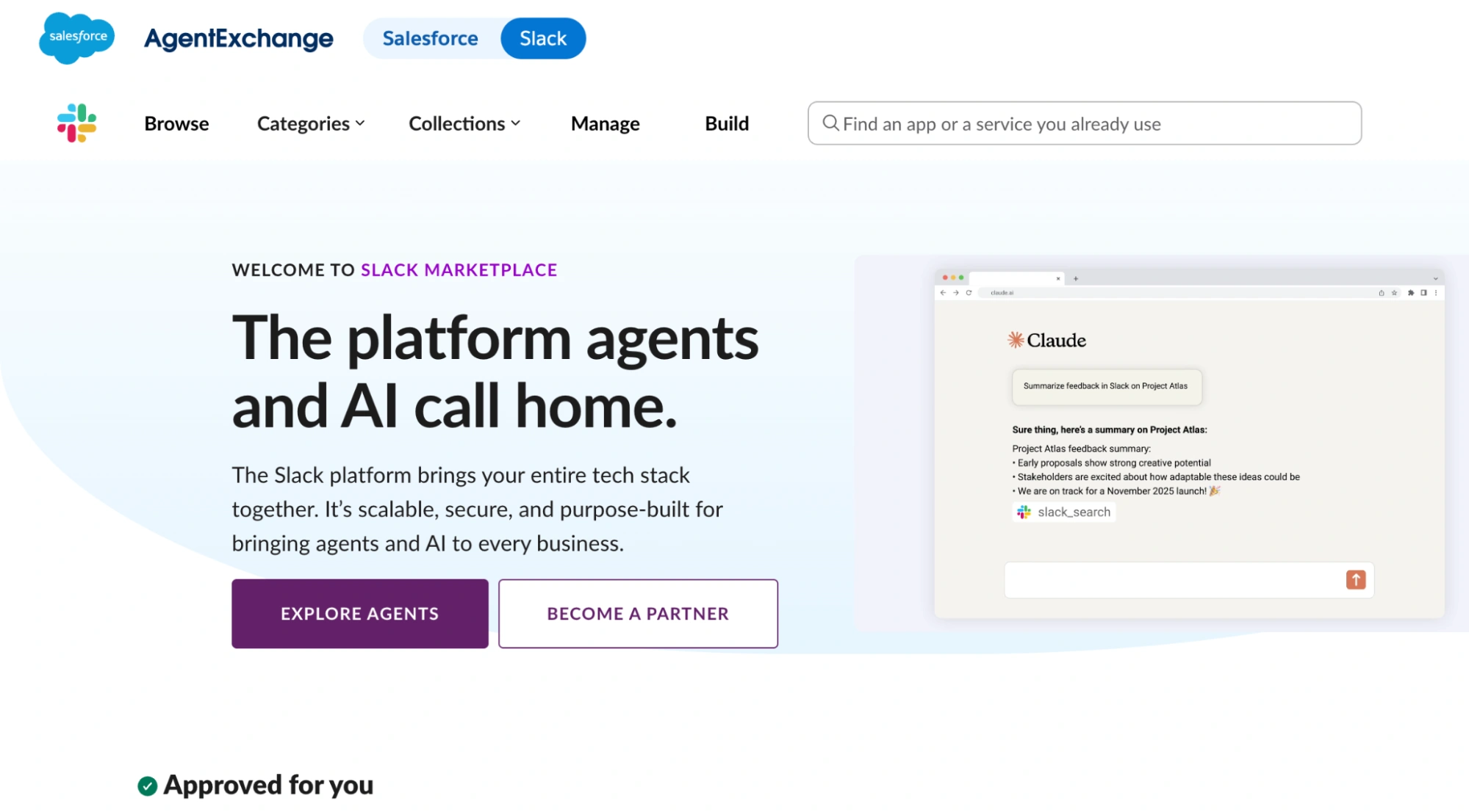 Switch between Salesforce and Slack using the toggle screenshot image