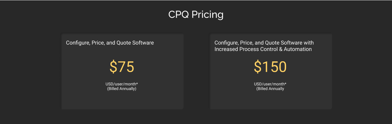 Salesforce CPQ pricing dark