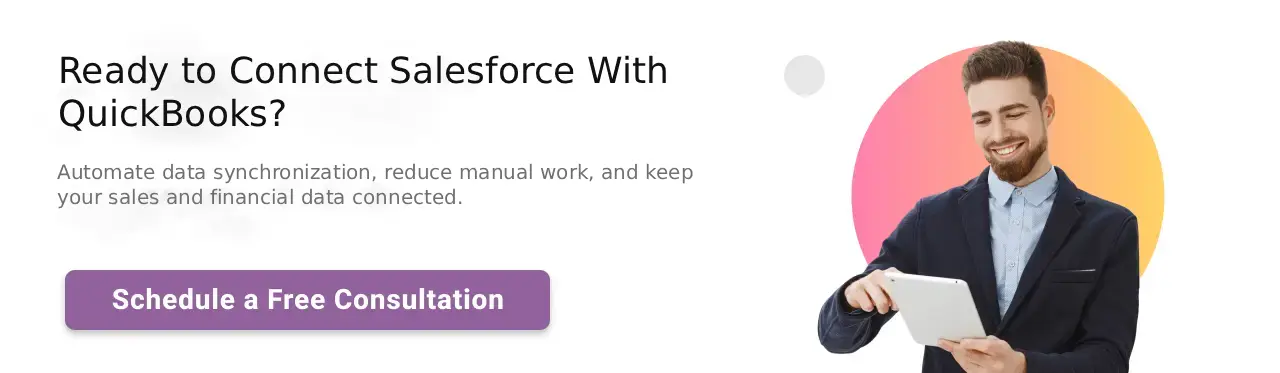 Ready to connect salesforce with quickbooks cta white