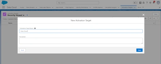 Give Activation Target Name