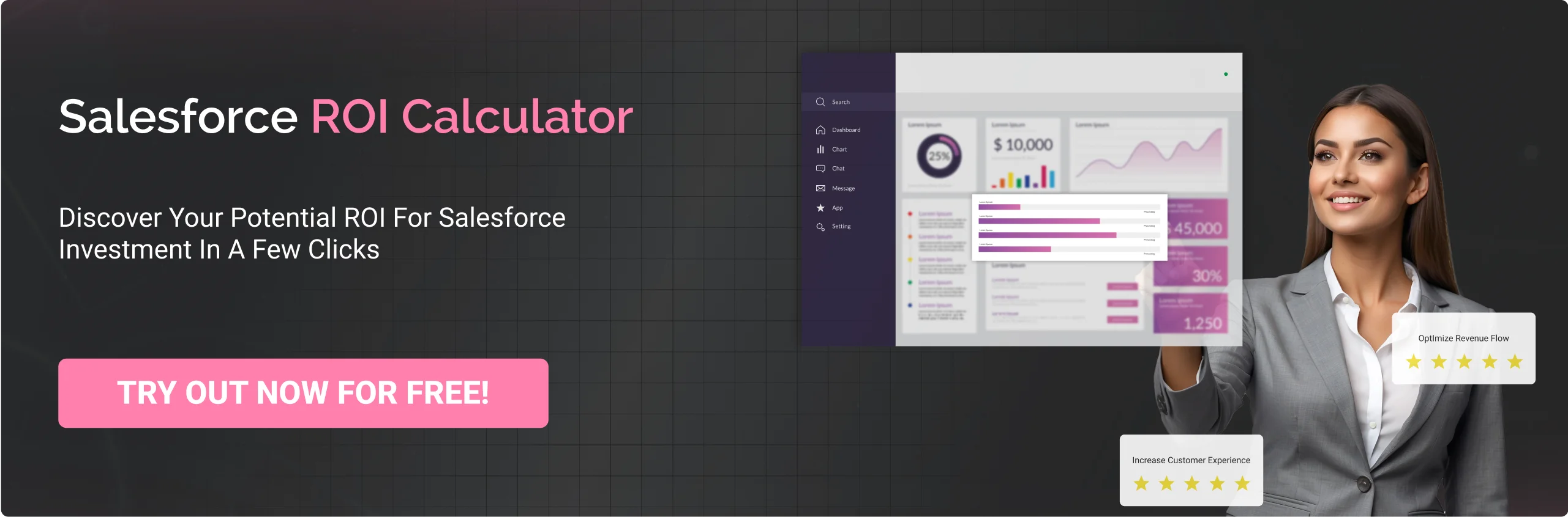 salesforce ROI calculator cta dark