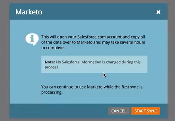 Click on start Sync