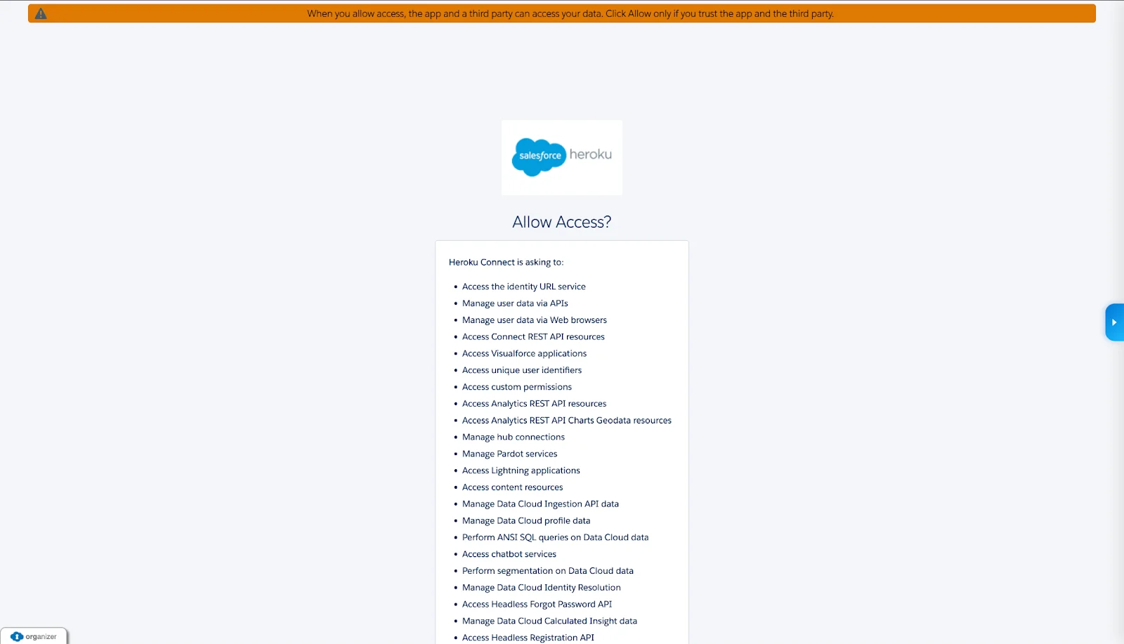Click “Allow” on Salesforce Access page