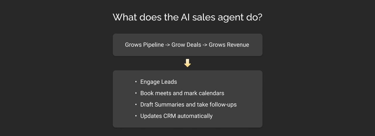 What does the AI Sales Agent do Infographic Dark Img