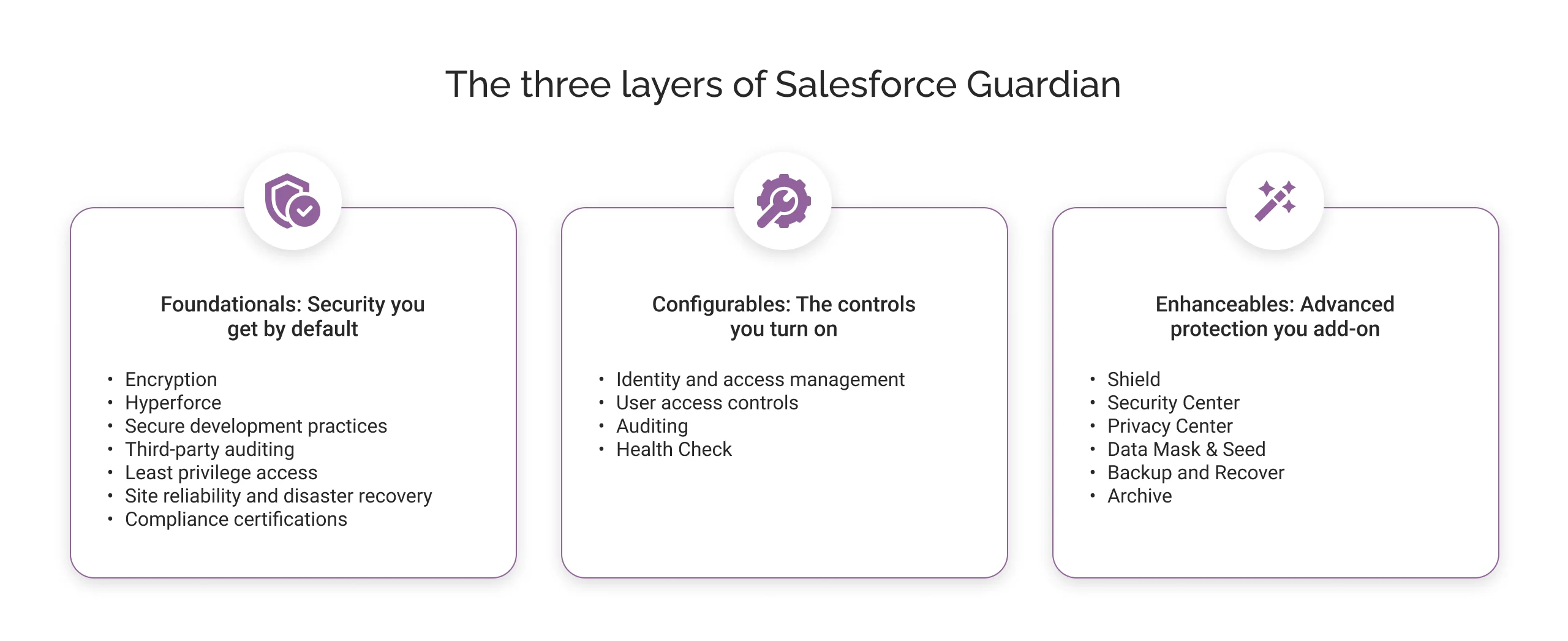 The three layers of Salesforce Guardian light